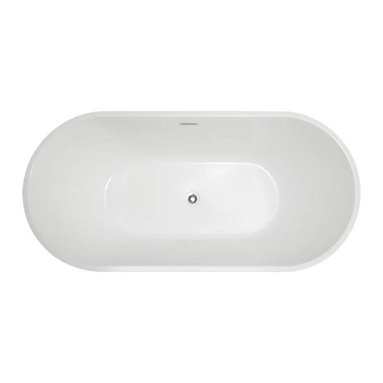 ANZZI Chand Series 67'' x 32'' Freestanding Soaking Acrylic Bathtub FT-AZ098
