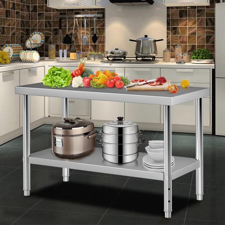 Prep & Savour Demnan Metal Top Workbench