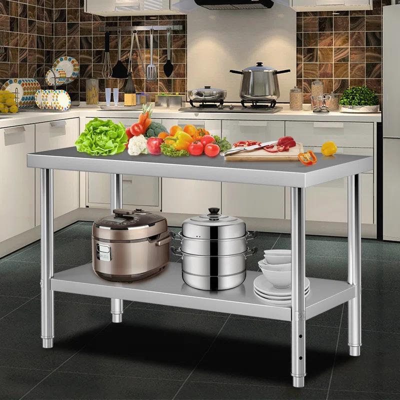 Prep & Savour Demnan Metal Top Workbench