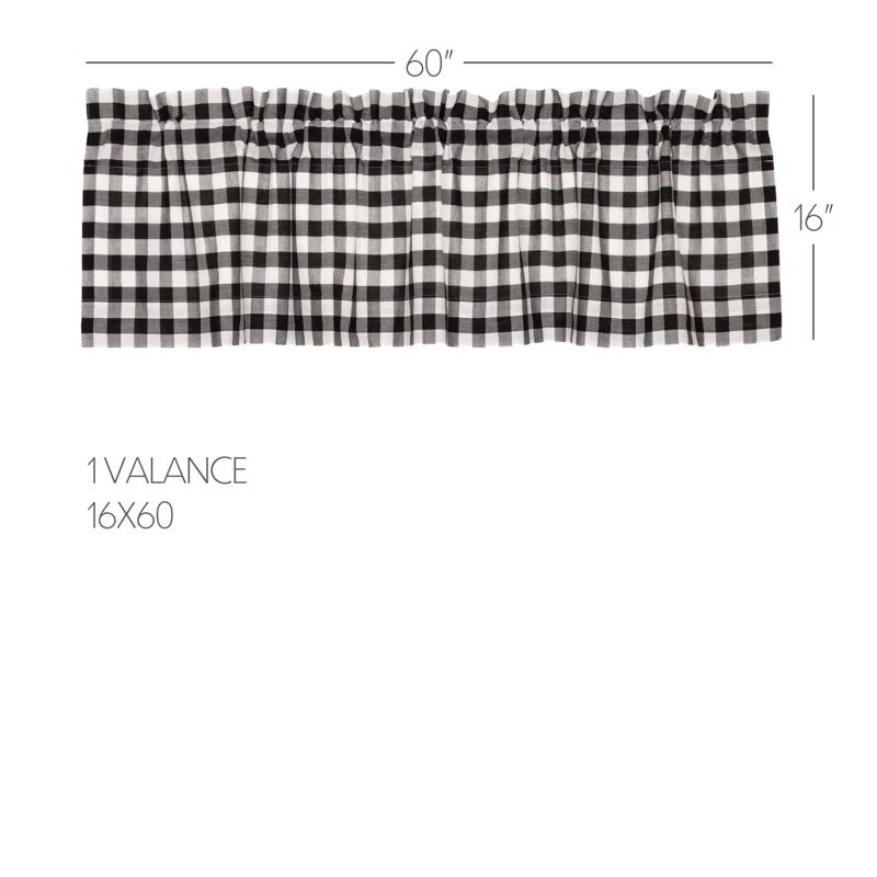VHC Brands Annie Buffalo Check Plaid Cotton Tailored Window Valance