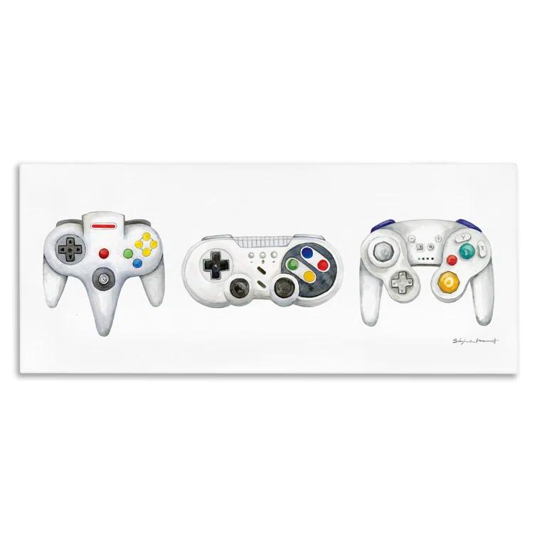 Stupell Industries Vintage Video Game Controllers by Stephanie Workman Marrott - Graphic Art
