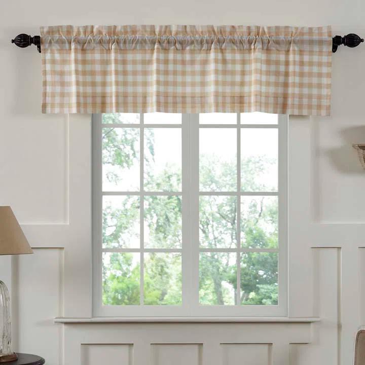 VHC Brands Annie Buffalo Check Plaid Cotton Tailored Window Valance & Reviews | Wayfair