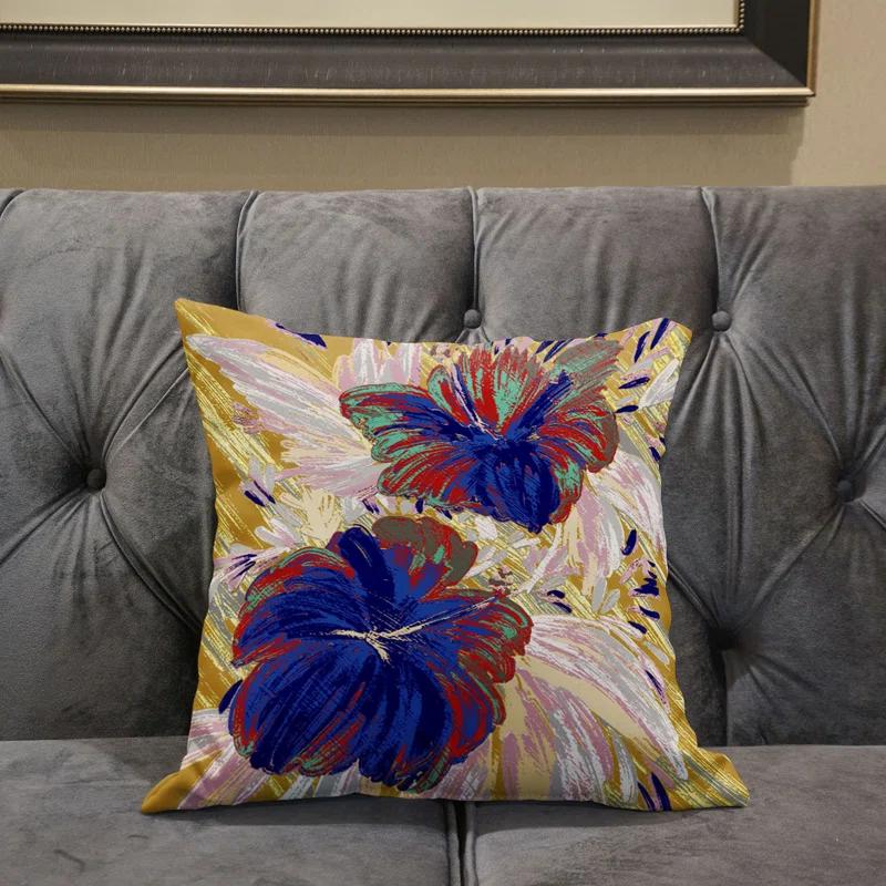 AmritaSen Floral Indoor/Outdoor Reversible Throw Pillow