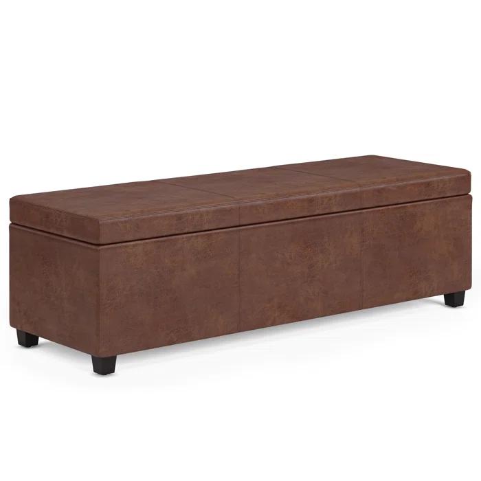 Simpli Home Avalon Extra Large Storage Ottoman Bench,Assembled