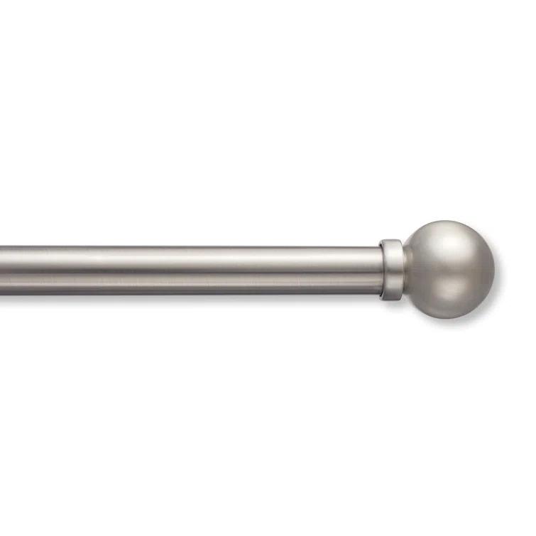 MODE Mode Premium Collection 1 Diameter Curtain Rod Set with Modern Ball Finials and Steel Wall Mounted Adjustable Rod