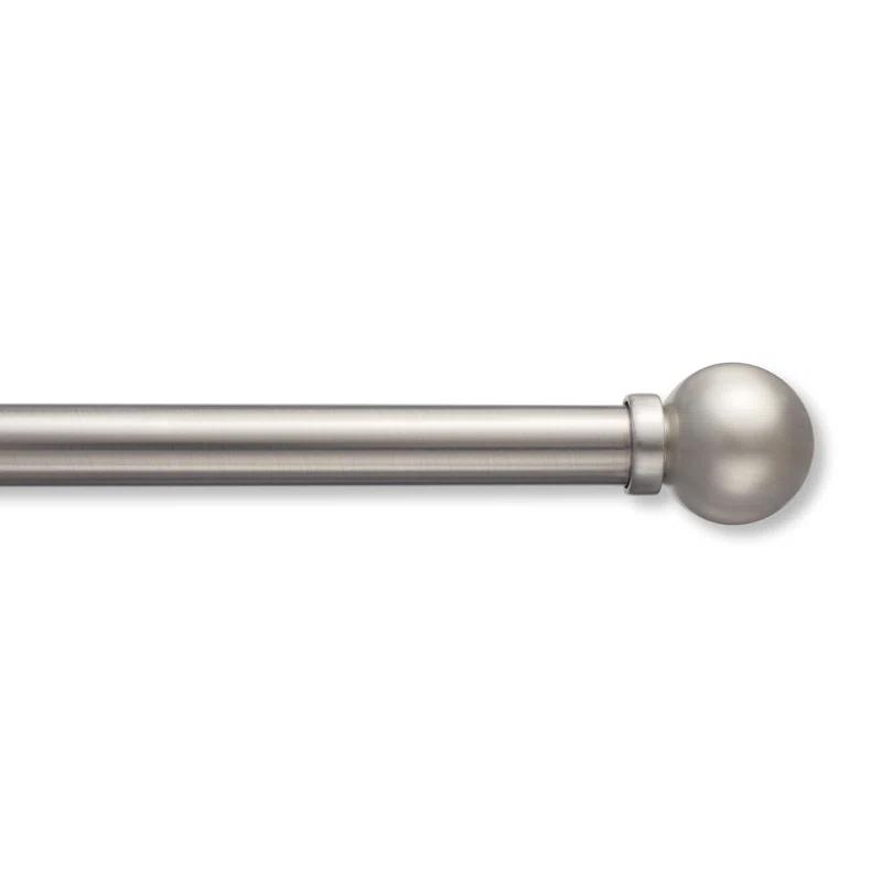 MODE Mode Premium Collection 1 Diameter Curtain Rod Set with Modern Ball Finials and Steel Wall Mounted Adjustable Rod