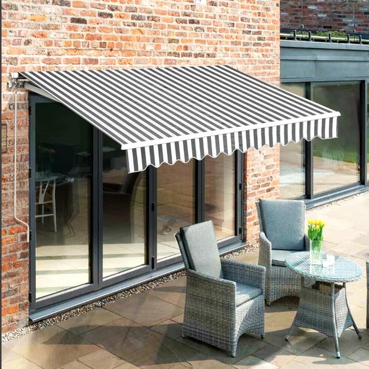 MCombo Manual Retractable Patio Door/Window Awning, Sunshade Shelter Outdoor Canopy