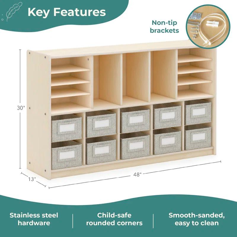 Guidecraft EdQ Essentials Shelves & 10 Bin Storage Unit
