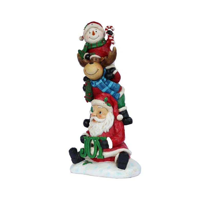 Stacking Snowman Elk Santa Christmas Decoration with LED Lights Battery Operated Indoor Use Only