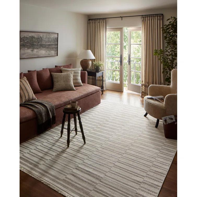 Malibu II Indoor / Outdoor Rug by Amber Lewis x Loloi - Ivory and Dove / 2'3" x 3'9"