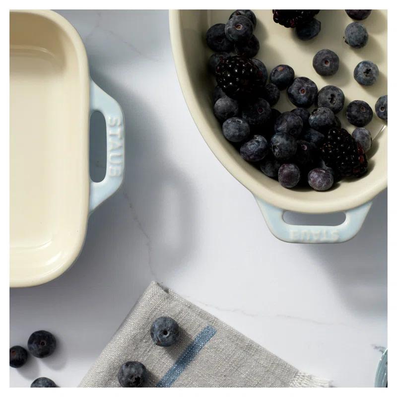 Staub Staub Ceramic 4-Pc Baking Pans Set, Casserole Dish With Lid, Brownie Pan,