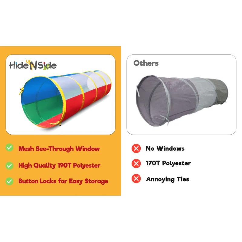 Hide N Side 18'' W x 72'' D Indoor / Outdoor Polyester Pop-Up Play Tunnel