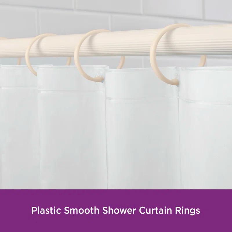 Kenney Wayfair Basics Smooth Shower Rings Round Plastic Shower Curtain Rings (Set of 12)