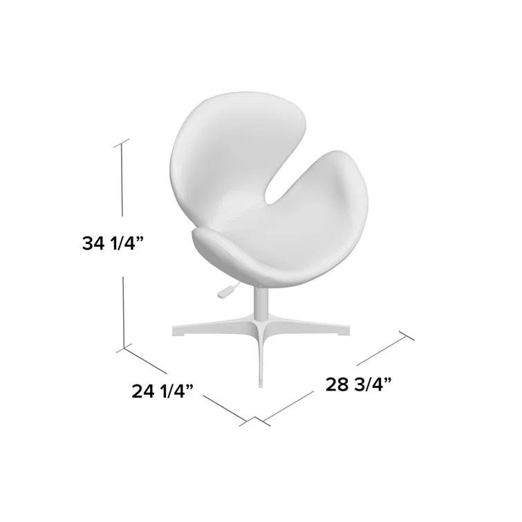 Ceets Raspberry Wool Blend Upholstered Swivel Balloon Chair