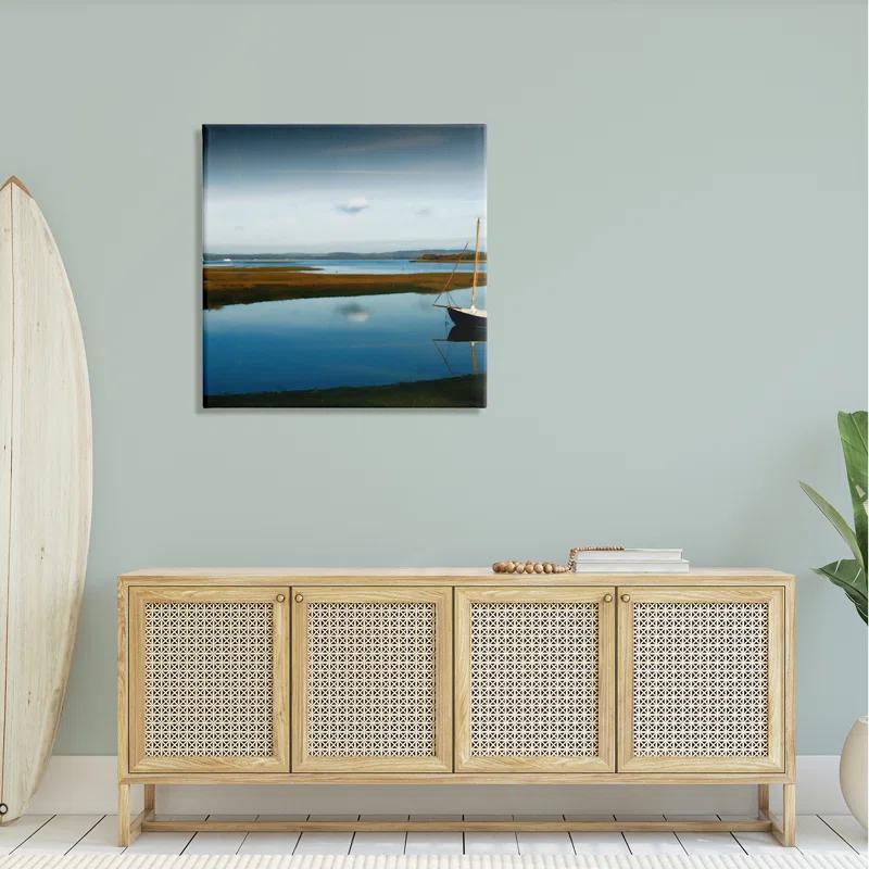 Stupell Industries " Dreamy Boat Floating Cloud Reflection Grassy Shore " by Noah Bay