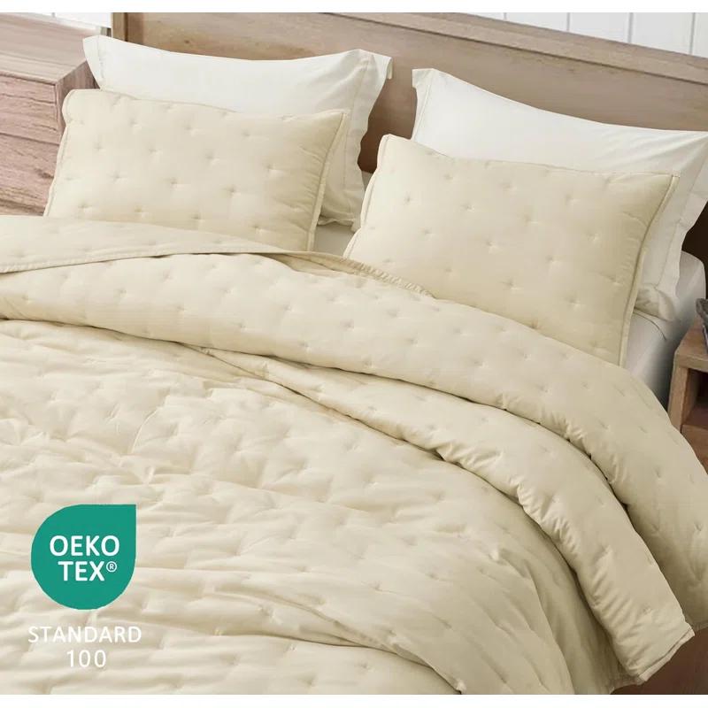 Chezmoi Collection Glen Lightweight Cooling Rayon Derived from Bamboo Blended Crescent Quilt Set