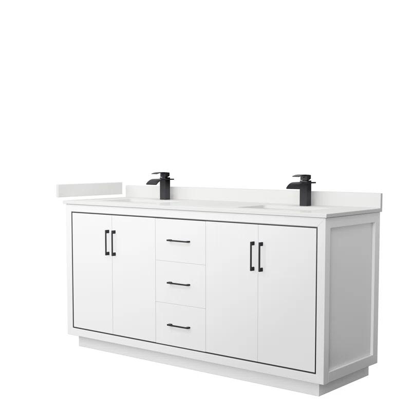 Wyndham Collection 72'' Double Bathroom Vanity with Quartz Top