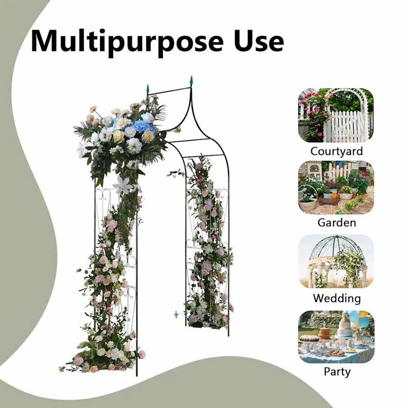 VidaXL vidaXL Garden Arch, Arch Trellis, Metal Arch, Weather-Resistant, Dark 111.4"H x 50.8"W Green