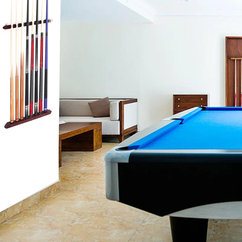 GSE Games & Sports Expert 2-Piece Billiard Pool Cue Stick Wall Mounted Rack, Holds 8 Pool Cue Stick