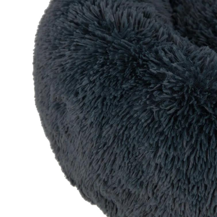 Best Pet Supplies Donut Dog Bed with Faux Fur, Anti-Anxiety Cushion, Slip-Resistant