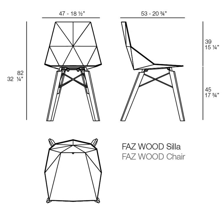 Vondom Faz Wood - Chair - Set Of 4 - Basic/Injection (Set of 4)