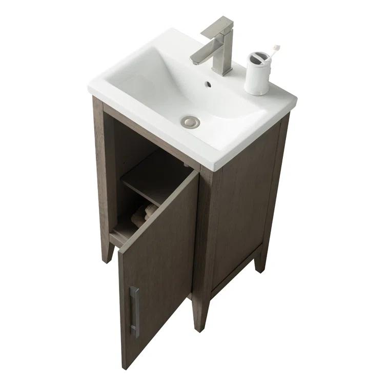 Vanity Art Single Bathroom Vanity with Ceramic Top