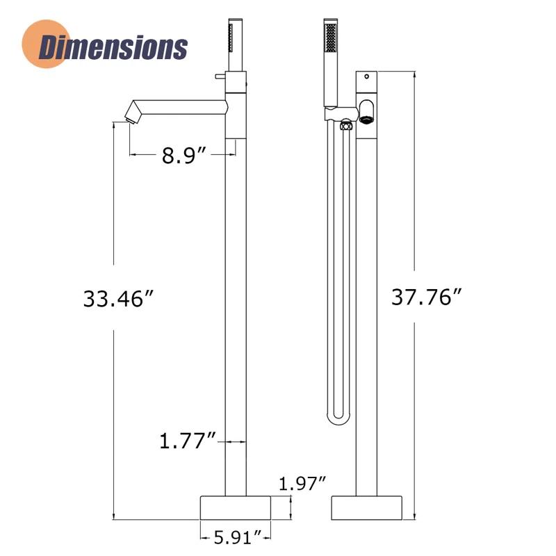 Floor Tub Filler with Diverter