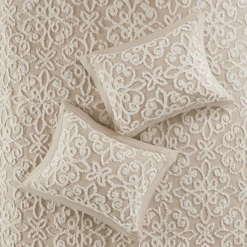 Kelly Clarkson Home Emberly Tufted 100% Cotton Sateen Coverlet Set in Farmhouse Style
