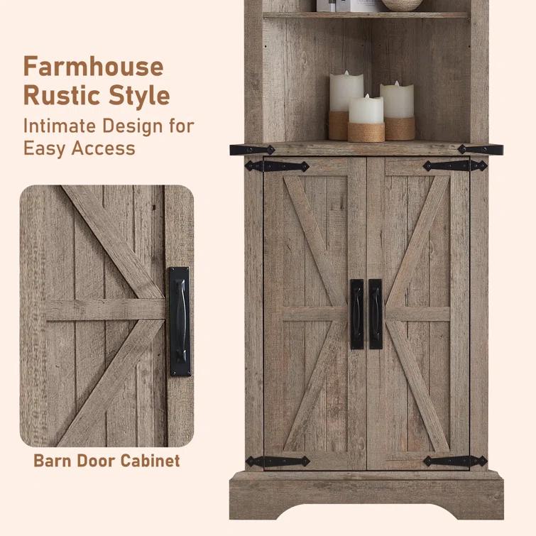 Farmhouse 5 Chest of Drawers, Tall Drawers Dresser with Sliding Barn Door