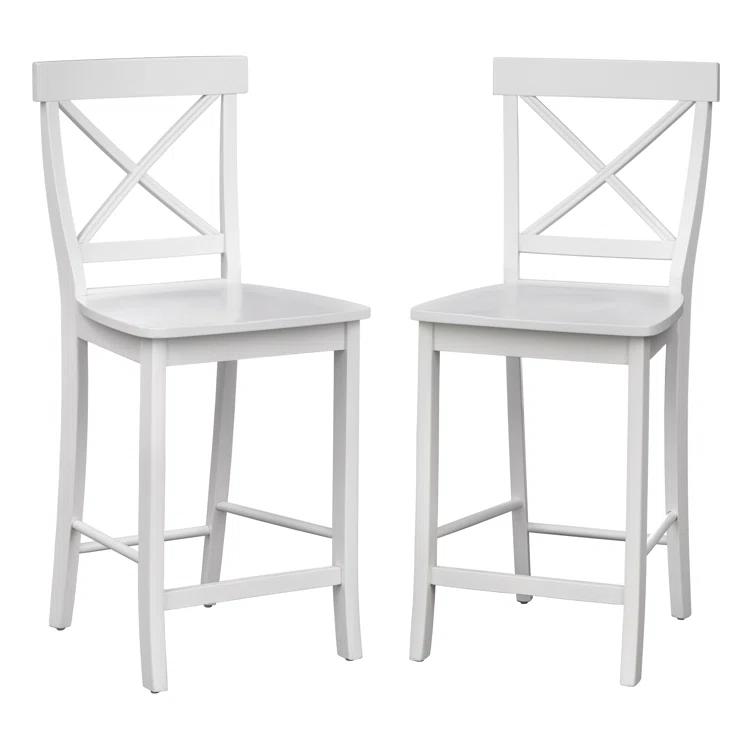 Gracie Oaks Winsley Counter Stool with Solid Wood Frame (Set of 2)