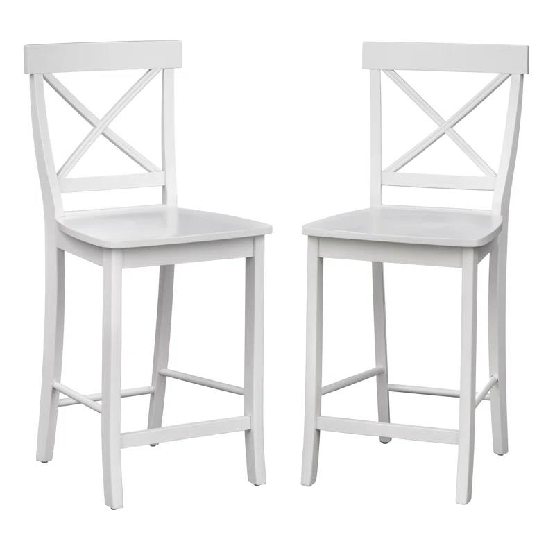 Gracie Oaks Winsley Counter Stool with Solid Wood Frame (Set of 2)