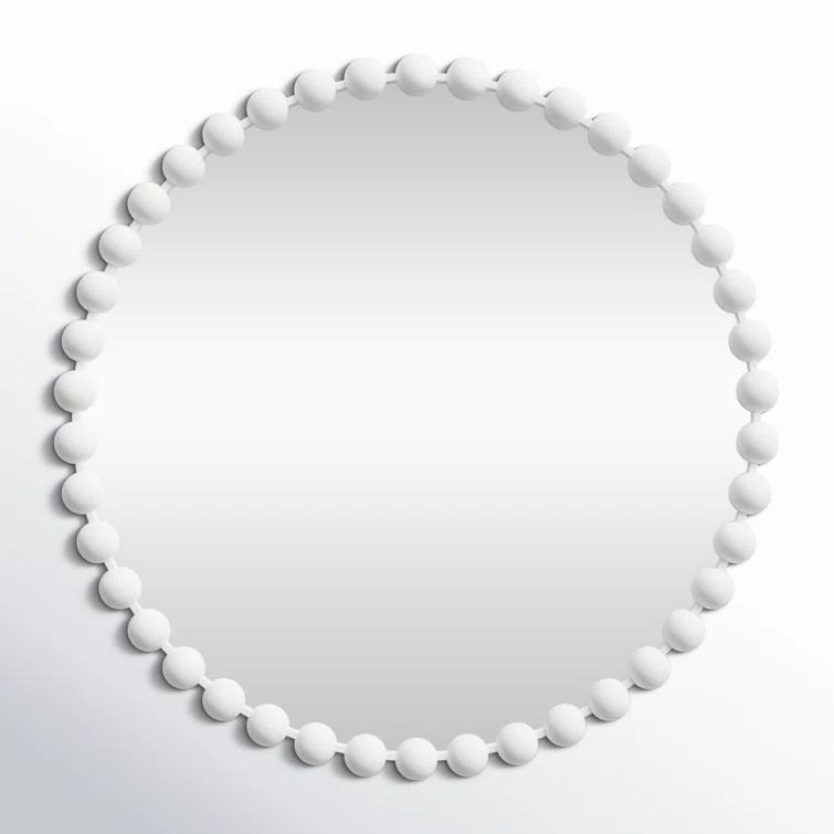 Marlowe Beaded Round Metal Wall Mirror