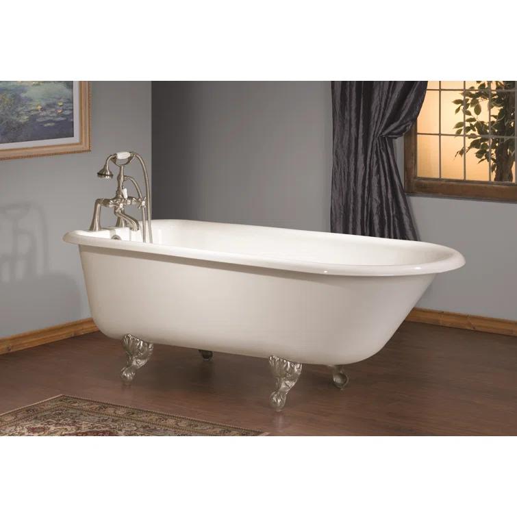 Rosdorf Park Jalaya 54'' x 30'' Freestanding Soaking Cast Iron Bathtub