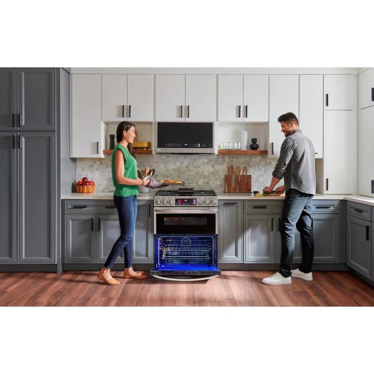 LG LG Smart Gas Double Oven Slide-in Range with InstaView®, ProBake® Convection, Air Fry, and Air Sous Vide, 6.9 cu. ft. LTGL6937F