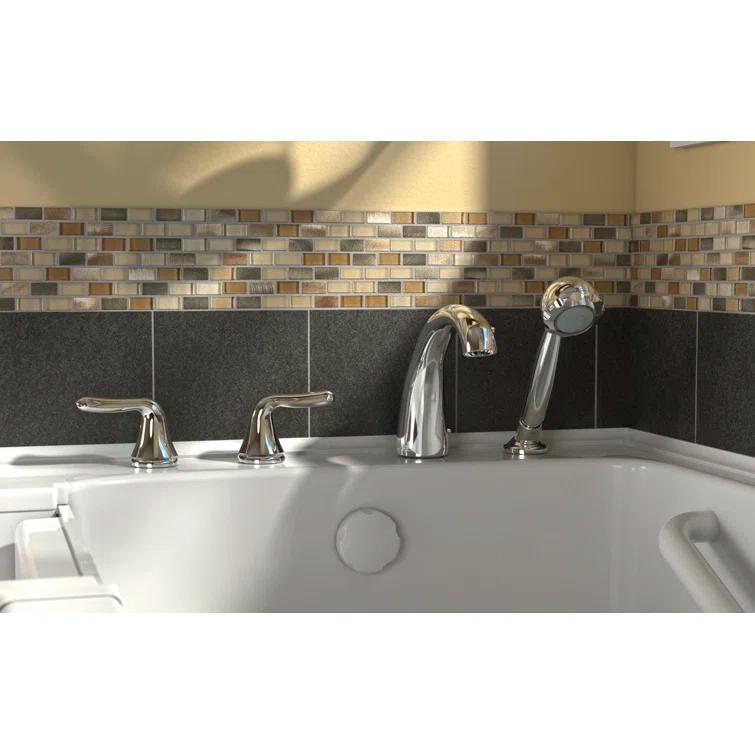 Safety Tubs 48'' x 29.75'' Walk-in Soaking Fiberglass Bathtub with Faucet SSA4828LS-WH