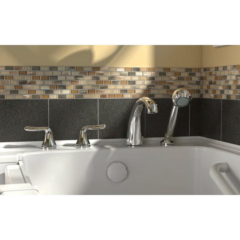 Safety Tubs 48'' x 29.75'' Walk-in Soaking Fiberglass Bathtub with Faucet SSA4828LS-WH