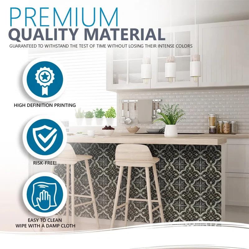 5'' W x 5'' L Vinyl Peel and Stick Mosaic Tile (Set of 24)
