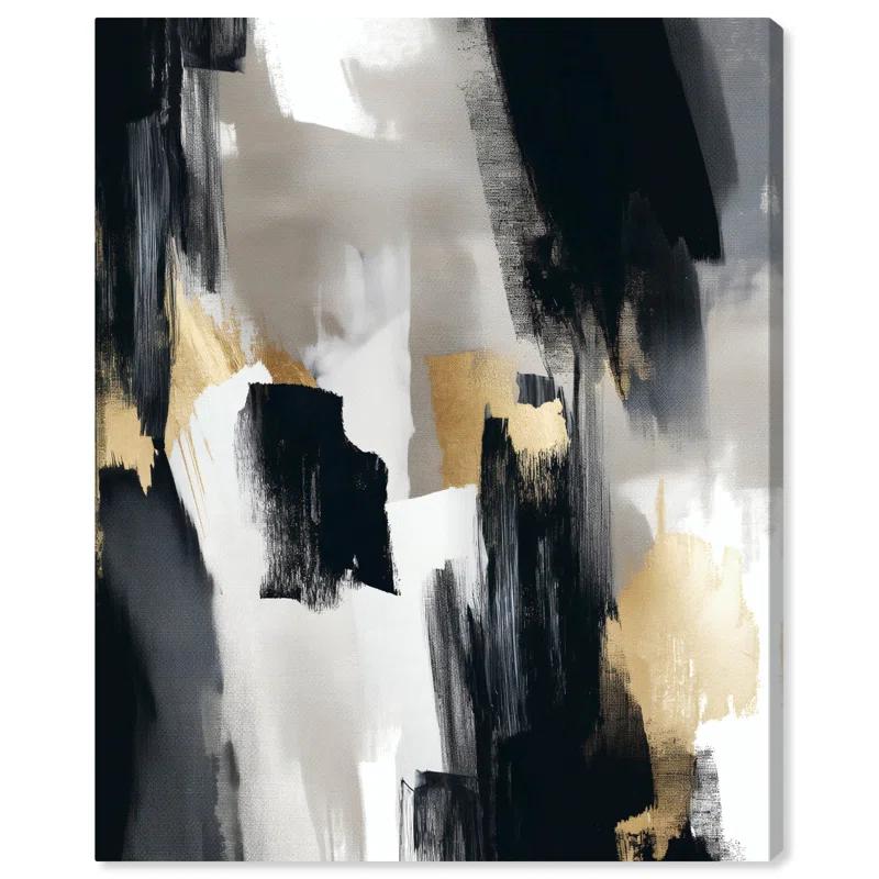 Art Remedy Lost Between Canvas Modern Black And White Abstract Art by Art Remedy