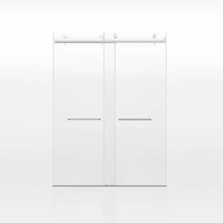PET STOP LLC F5YDNC1F0736Q 60" Width x 76"Height Shower Doors with 3/8"(10mm) Clear Tempered Glass