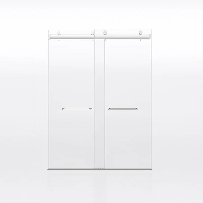 PET STOP LLC F5YDNC1F0736Q 60" Width x 76"Height Shower Doors with 3/8"(10mm) Clear Tempered Glass