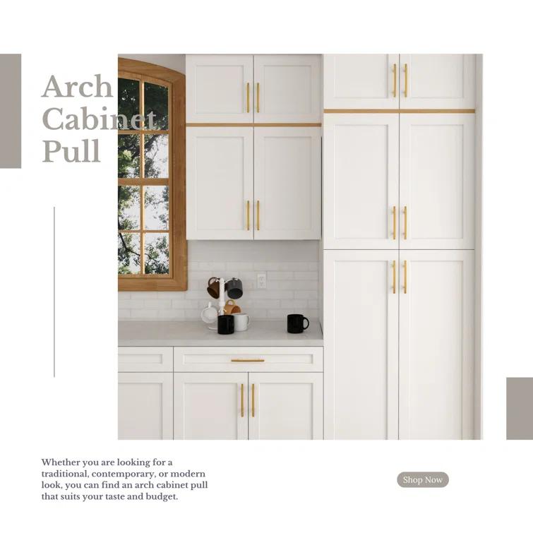 HESTIA HARDWARE Classic Collection  Cabinet and Drawer Arch Pull (Set of 10)