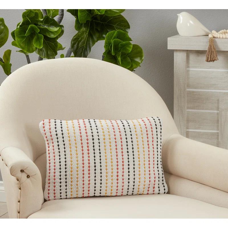 Saro Sunnyland Collection Striped Cotton Pillow Cover