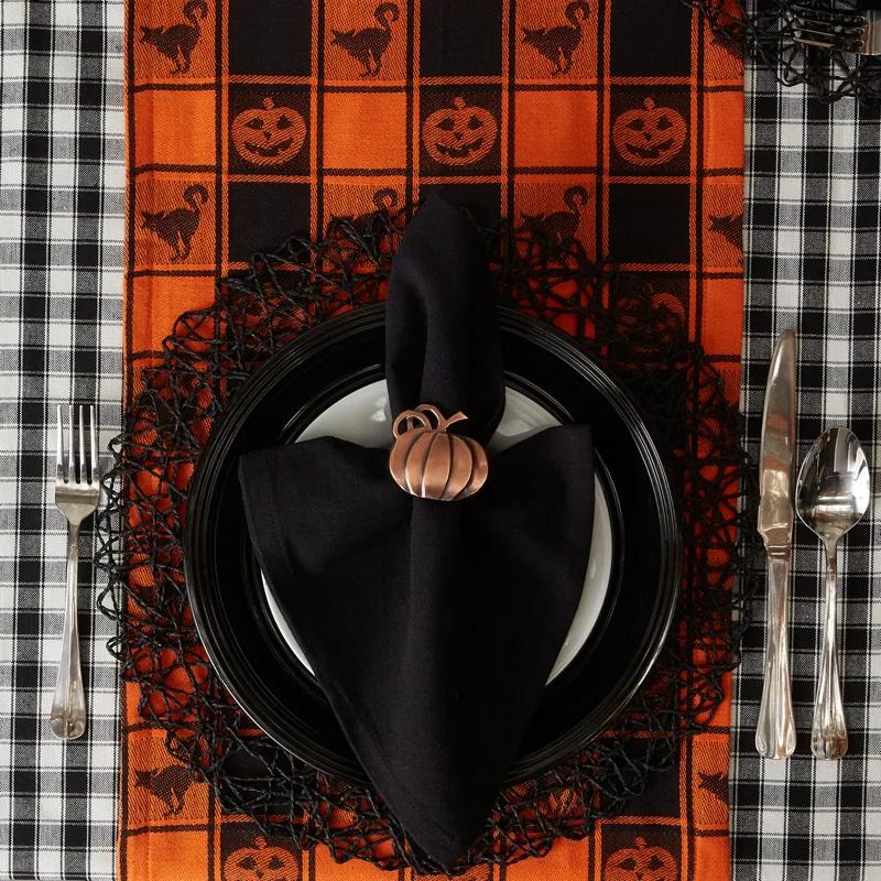 The Holiday Aisle® Vaillancourt Halloween Woven Check Table Runner