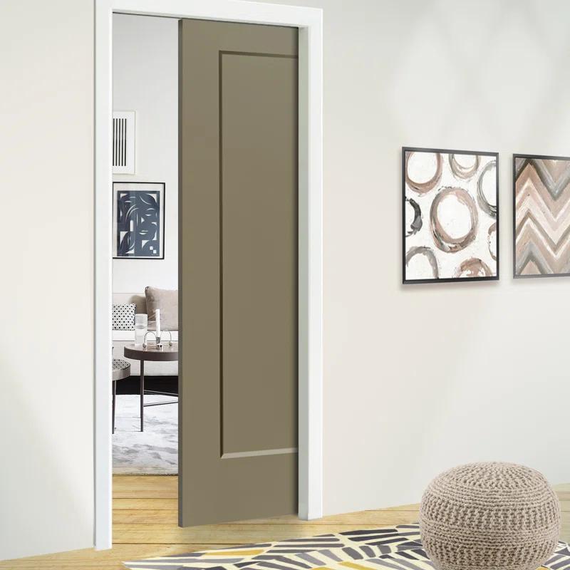 Calhome 80'' Hollow Paneled Painted Sliding Closet Doors