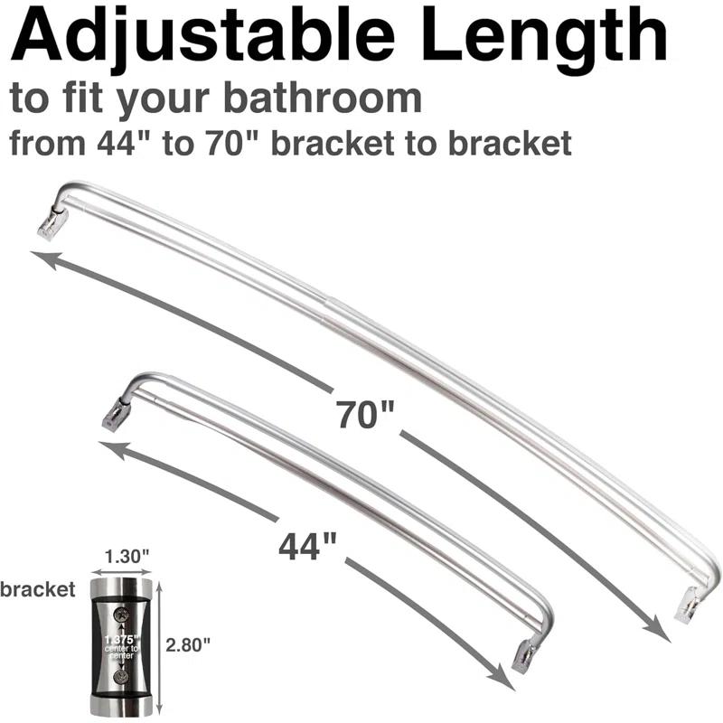VOMGEB1 Double Curved Shower Rod, Durable Metal Construction