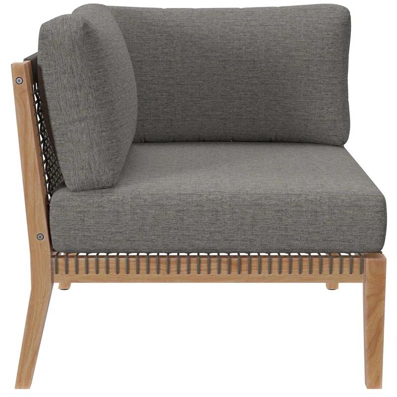 Modway Modway Clearwater Outdoor Patio Teak Wood 6-Piece Sectional Sofa