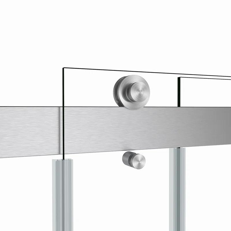 48" W x 35.8” D x 76" H Frameless Rectangle Sliding Shower Enclosure with Towel Bar
