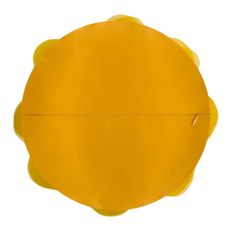 JWH Simulation Rose Flower Throw Pillow Decorative Round Floral Accent Pillow Cover & Insert