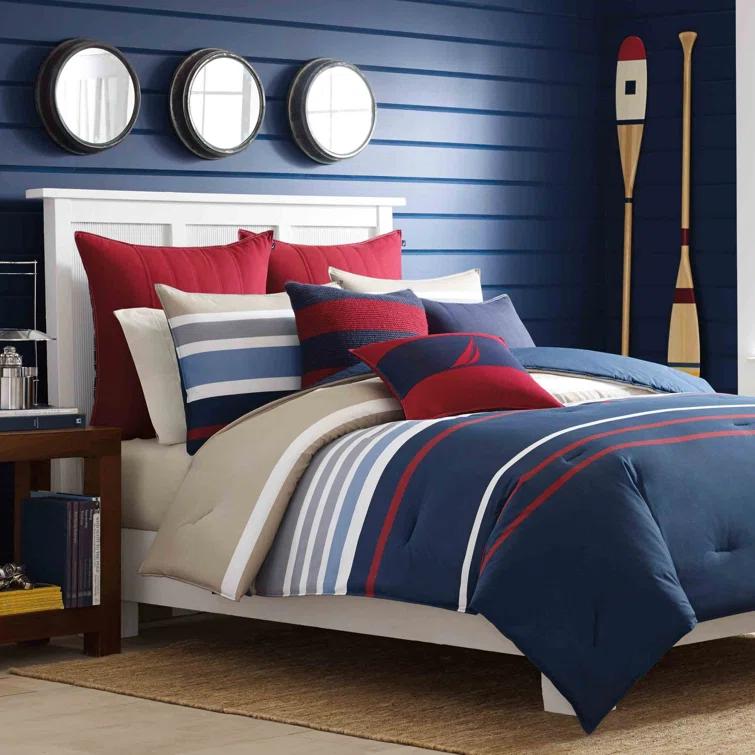 Nautica Nautica Bradford Cotton Navy Duvet Cover Set