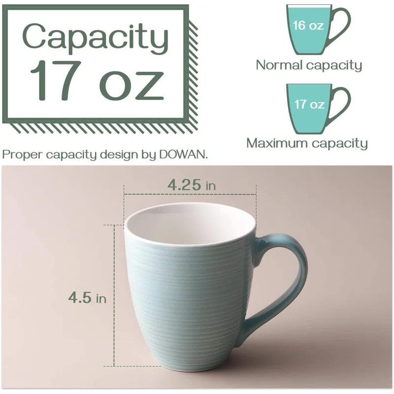 DOWAN DOWAN Ceramic Coffee Mug (Set of 6)